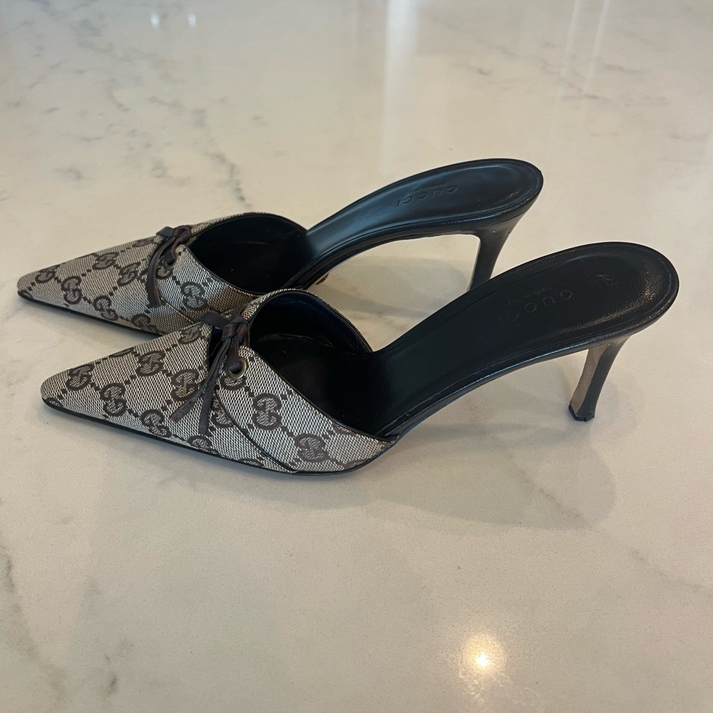 Gucci Logo Heeled Mules